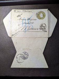 1903 Republic of Argentina Folded Cover Azul Buenos Aires to Mainz Germany