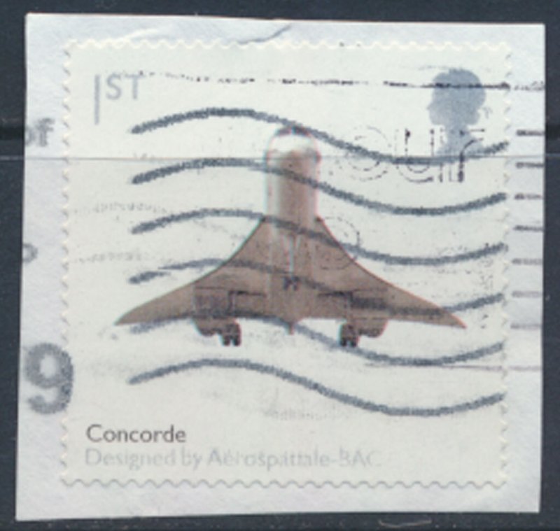 Great Britain SG 2914    SC# 2643 Self Adhesive on piece  Concorde Aircraft 2...