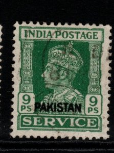 PAKISTAN SGO3 1947 9p GREEN OFFICIAL USED