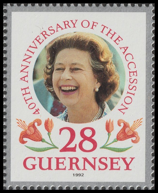 Guernsey 553 40th Anniversary of the Accession 28p single MNH 1992