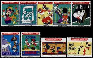 Sierra Leone 1470-81 MNH Disney World Tour, Mickey Mouse, Pluto, Goofy