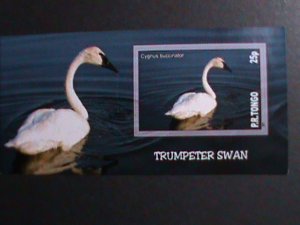 ​TONGA WILD ANIMALS-TRUMPETER SWAN MNH  IMPERF-S/S VF WE SHIP TO WORLD WIDE