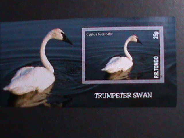 ​TONGA WILD ANIMALS-TRUMPETER SWAN MNH  IMPERF-S/S VF WE SHIP TO WORLD WIDE