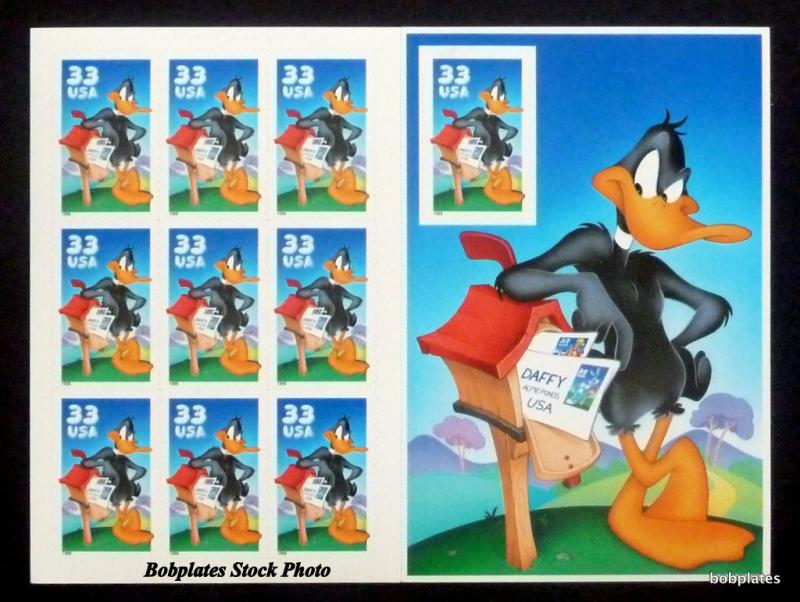 BOBPLATES #3306 Daffy Duck Mini Sheet VF NH SCV=$6.75