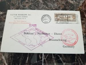 1930 USA Graf Zeppelin cover Around the World to Germany # C14 with Letter Route