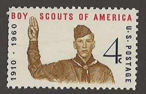 US Scott# 1145 1960 4c red, dp bl & dp och Boy Scout  Sign  MNH - VF