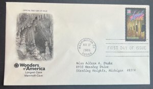 WONDERS OF AMERICA LONGEST CAVE MAY 27 2006 WASHINGTON DC FIRST DAY COVER (FDC)