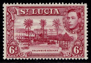 ST. LUCIA GVI SG134, 6d claret, LH MINT. Cat £16.