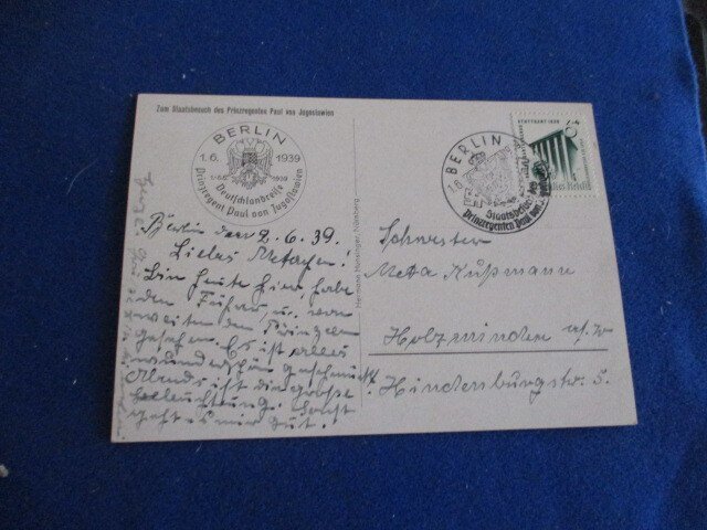 WWII ERA GERMANY PROPAGANDA POST CARD W/SPECIAL PM, FURHER W/JUGOSLAWIEN