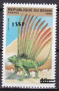 BENIN 2000 1246 135F 200 €LONGISQUAMA PREHISTORIC LIZARD OVERPRINT SURCHARGE MNH-