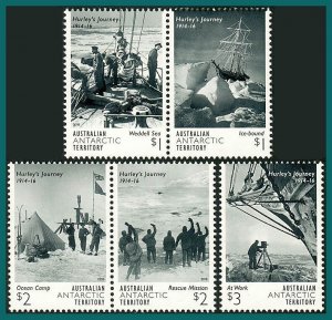 AAT 2016 Expedition, Hurley, MNH  #L196-L200,SG258-SG262