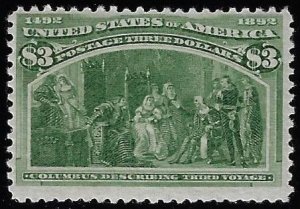 Scott #243 - $4,750.00 – F/VF-OG-NH – VERY RARE NEVER HINGED - PSE Cert