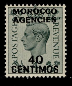 MOROCCO AGENCIES GVI SG169, 40c on 4d grey-green, M MINT. Cat £40.