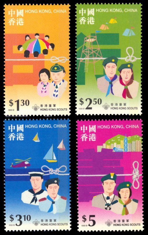 HONG KONG 1998 SC#822-825 Scouts Complete Set of 4 Sheets  MNH