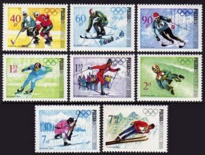 Poland 1561-1568, MNH. Mi 1820-1827. Olympics Grenoble-1968. Ice Hockey, Skiing,