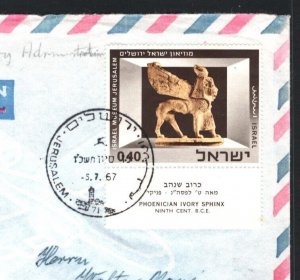 ISRAEL Air Mail Cover *JERUSALEM* Military Administration Switzerland 1967 MA272