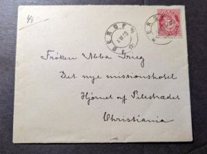 1900 Norway Cover Bergen to Christiania Oslo Abba Frieg