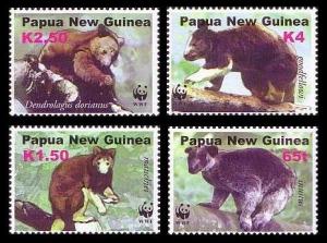 Papua NG WWF Tree-kangaroos 4v SG#989-992 SC#1090 a-d MI#1017-1020