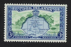 Cook Is. Aitutaki and Palm trees 3d 1949 MNH SG#153