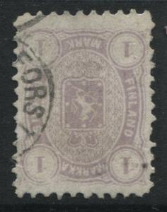 Finland 1877 1 mark violet perf 11  CDS used