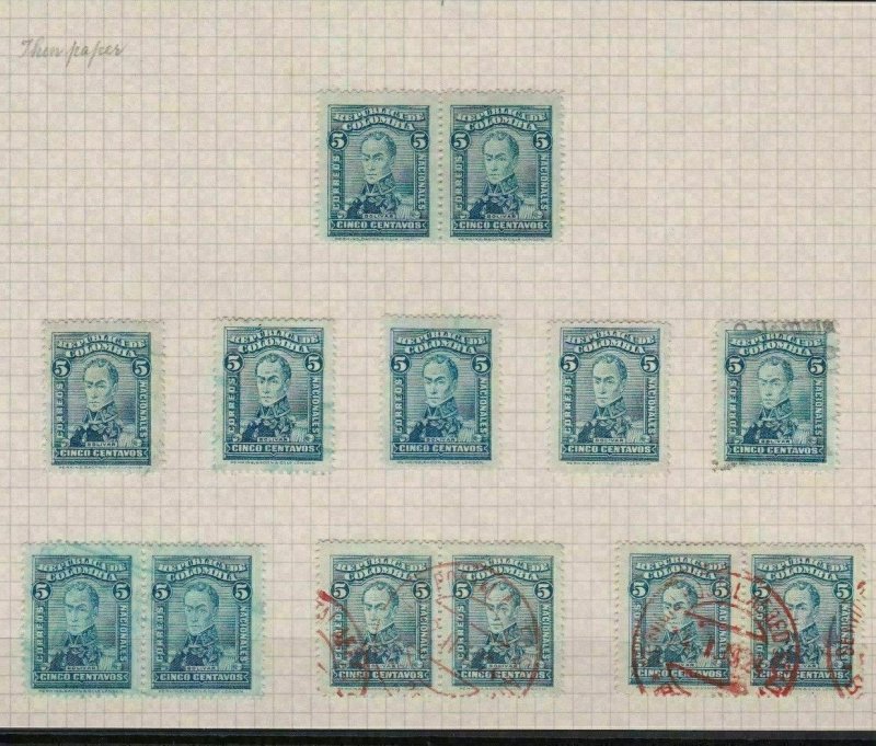 COLOMBIA 1917 PORTRAIT 5c BLUE STUDY  STAMPS  REF 5337