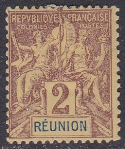 Reunion Sc #35 Mint Hinged; Mi #33