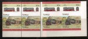 TUVALU SG317/8 1985 30c RAILWAY IMPERF PAIR MNH
