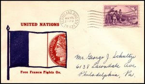 25 May 1943 WWII Patriotic United Nations Free France Fights On Sherman 8742