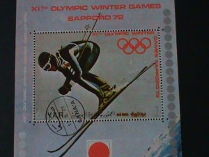 YEMEN-1972 OLYMPIC GAMES-SAPPORO'72 -JAPAN-CTO  S/S VERY FINE-FANCY CANCEL