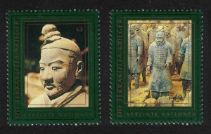 UN Vienna Terracotta Warriors from Emperor Qin Shi Huang's Tomb 2v 1997 MNH