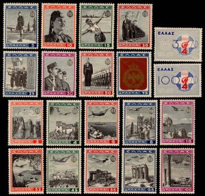 Greece Scott 427-436, C38-C47 Unused lightly hinged with airmail vlaues never...