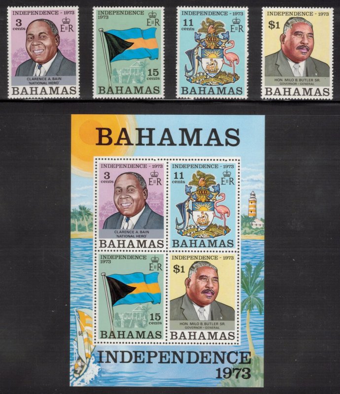 BAHAMAS 1973 Independence; Scott 348-51, 351a, SG 412-16; MNH