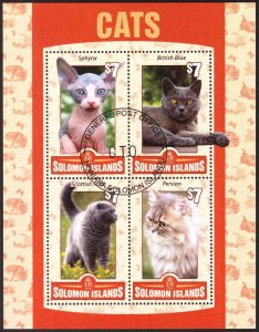 Solomon Islands 2016 Cats Sheet Used / CTO