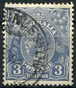 Australia Sc#30 Used, 3p ultra ( Die I ), King George V Issue (1924)