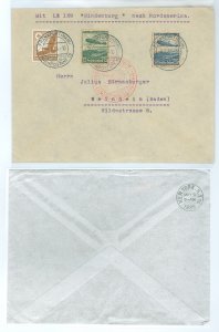 Germany C50/C57-C58 1936 LZ129 Zeppelin airmail cover sent from Friedshafen Germany to North American on May 6 arriving in the N