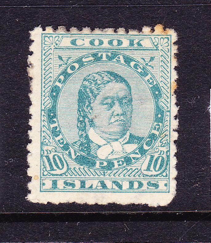 COOK  ISLANDS 1893-1900  10d    MAKEA  MLH  P12x11 1/2  SG 10