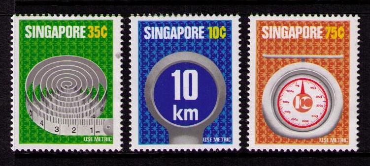 SINGAPORE Sc# 316 - 318 MNH FVF Set of 3 Metric Measure Gram