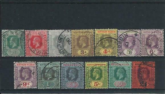 NORTHERN NIGERIA 1912 SET OF THIRTEEN G/FU SG 40/52 CAT £325