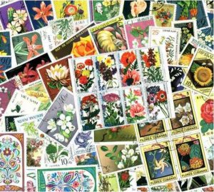 Flowers on Stamps Collection - 500 Different Stamps