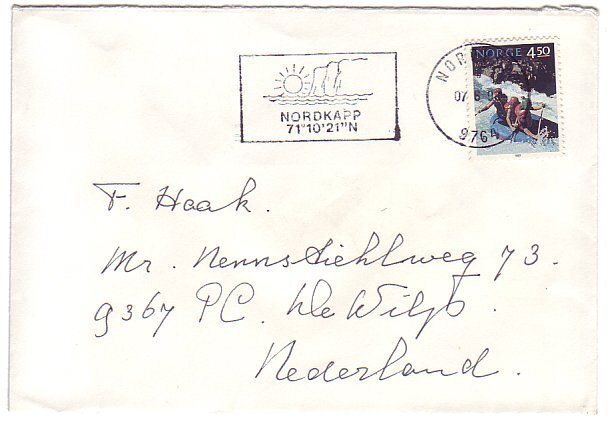 Cover / Postmark Norway 1993 North Cape - Sun - Iceberg