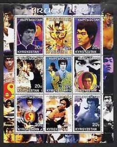 Kyrgyzstan 2001 Bruce Lee perf sheetlet containing set of...