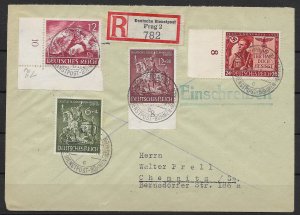 Bohemia & Moravia: Official Mail Registered Cover with German Empire Stamps