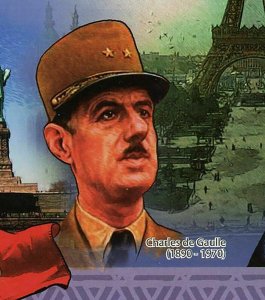 President J. F. Kennedy Stamp Charles de Gaulle Liberty Statue S/S MNH #3958