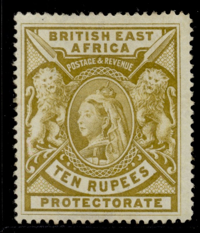 BRITISH EAST AFRICA QV SG97, 10r yellow-bistre, M MINT. Cat £450.