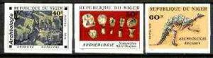 Niger Republic 1976 Archaeology set of three IMPERF unmou...