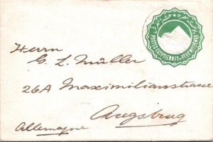 SCHALLSTAMPS EGYPT  POSTAL HISTORY STATIONERY POSTCARD ADDR GERMANY CANC