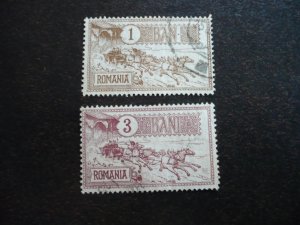 Stamps - Romania - Scott# 158-159 - Used Part Set of 2 Stamps