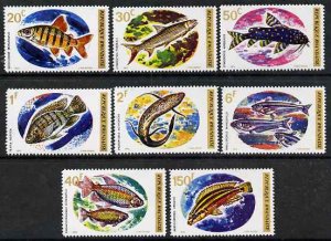 RWANDA - 1973 - Fish - Perf 8v Set - Mint Never Hinged