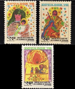 Ecuador Scott C636-38 complete set F to VF mint OG H.  FREE...