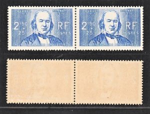 France 1939 Claude Bernard (2.50fr+25c,1 Pair) V Fine MNH CV$20